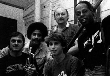 Left to Right: Dusko Goykovich on trumpet, Charles McPherson on sax, Larry Grenadier on bass, Larry Vuckovich, and Eddie Marshall on drums