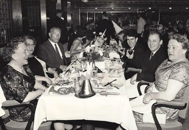 My friend, trumpet player Carlos Burns, shown here along with me on the SS Rotterdam sailing to Europe in '63, where we spent almost a year. 1963 included my first performances on the continent with Dexter Gordon, Don Byas, Paul Gonsalves, and European greats such as Niels Henning – Orsted Pedersen, Palle Mikkelborg and Bent Jaedig.  Other passengers on the SS Rotterdam included Johnny Griffin, and Babs Gonzales, whom were moving to Europe.