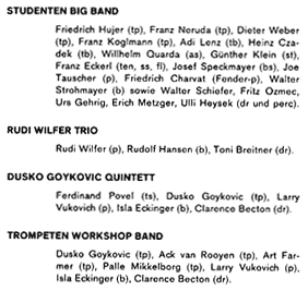 Internationale Wiener Jazztage Program