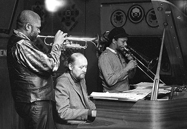 Larry Vuckovich with Charles McPherson and Ted Curson [photo by Tom Copi, San Francisco]